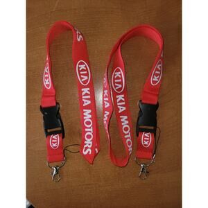 (X2) Best Car Key Holder Brand Kia Motors Red One Size Lanyards with Metal Clips